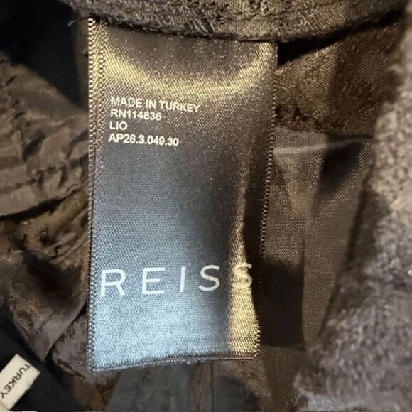 REISS Lio Leopard Pattern Jacquard Skinny Trousers Pants Black Zip Ankle Size 6 - Picture 9 of 14